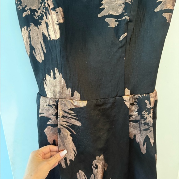 Nicole Miller Brand New Strapless Black and Copper Floral Dress - Picture 10 of 16